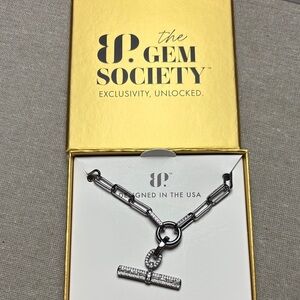 The Gem Society Necklace- Lemon CZ on Hematite Plating